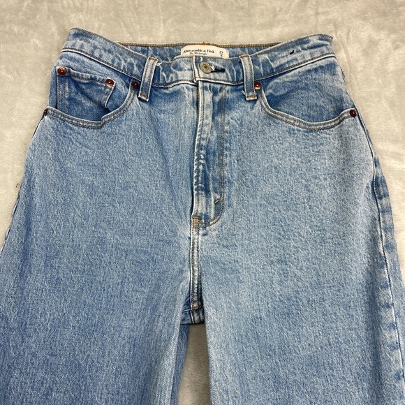 Abercrombie & Fitch Curve Love Jeans Womens 4/27 Blue Ultra High Rise Straight - Picture 8 of 9